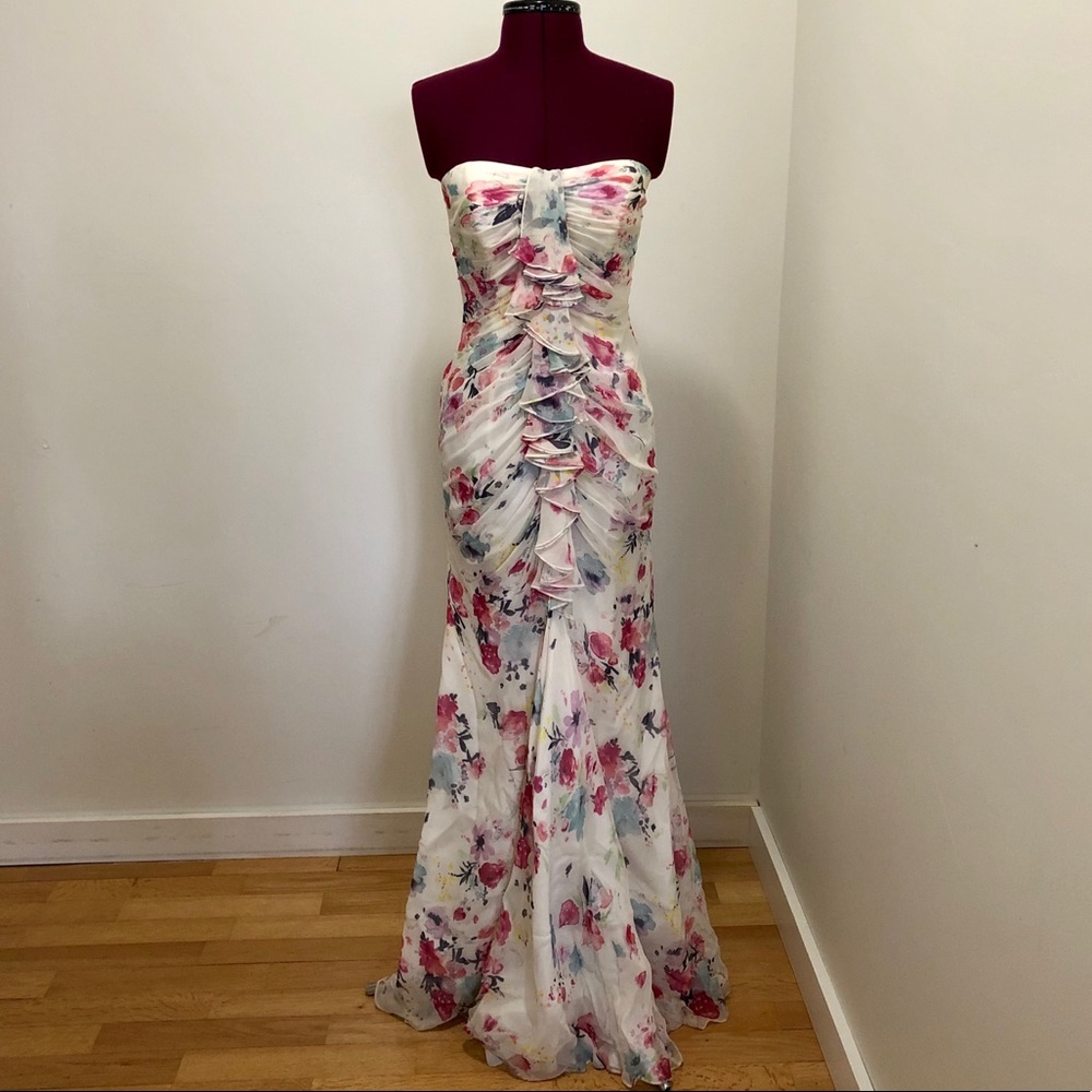 Jill Stuart Floor Length Floral Gown